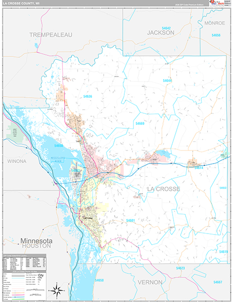 La Crosse County, WI Wall Map